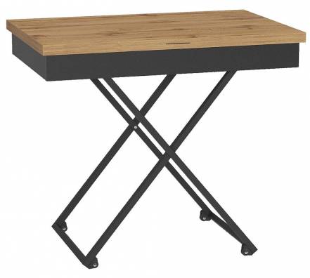 Стол универсальный трансформируемый Калифорния АНДРЭ Loft ЛДСП Дуб вотан/Черный фото