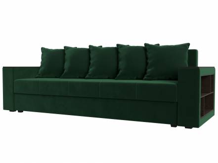 Диван прямой Дубай Лайт полки справа Микровельвет Бордовый фото