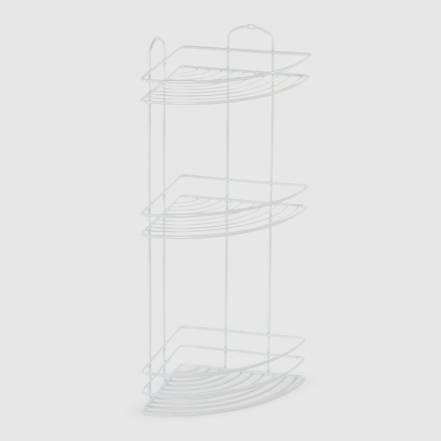 Полка в ванную угловая Teknotel 3 яруса белая фото