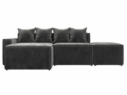 Диван угловой модульный Лига-063 угол левый Велюр TOWER 10 серый фото