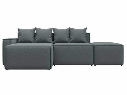 Диван угловой модульный Лига-063 угол левый Рогожка Амур 07 серый фото