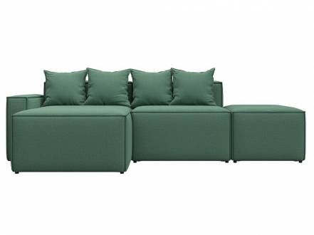 Диван угловой модульный Лига-063 угол левый Рогожка Амур 11 зеленый фото