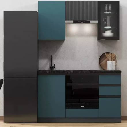 Кухня Техно-6 1,5м (Графит/Атлантик софт/Графит софт NEW) photo Кухня Техно-6 1,5м (Графит/Атлантик софт/Графит софт NEW) фото