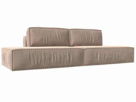 Прямой диван Прага лофт, микровельвет, желтый фото