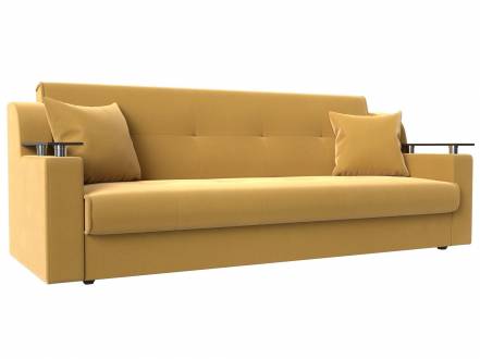 Прямой диван книжка Сенатор Микровельвет Жёлтый фото
