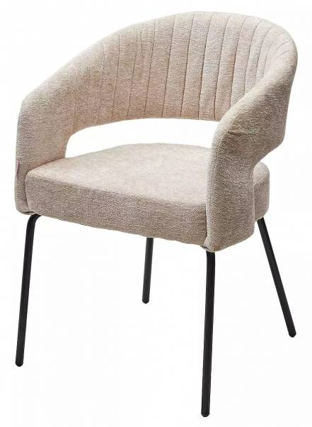 Стул SNUG 3018-10 бежевый, шенилл / черный каркас фото