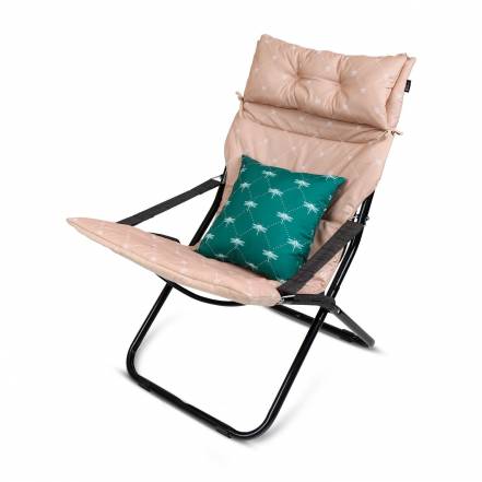 Кресло-шезлонг Ника с матрасом и декоративной подушкой бамбукового цвета 85х64х86 см фото