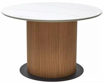 Стол MESA D120 цвет БЕЛЫЙ МРАМОР M326 / Каркас OAK фото