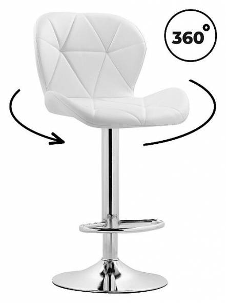 Барный стул Trio white / chrome фото