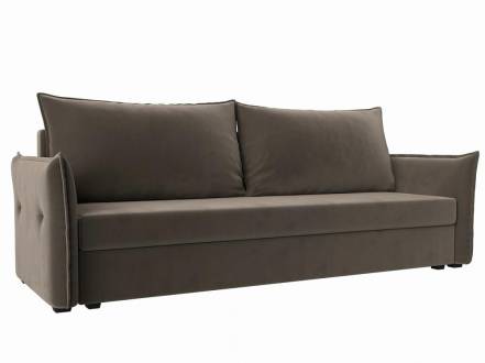 Прямой диван Лига-004 Велюр Коричневый фото