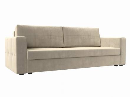 Прямой диван Лига-006 Микровельвет Бежевый фото
