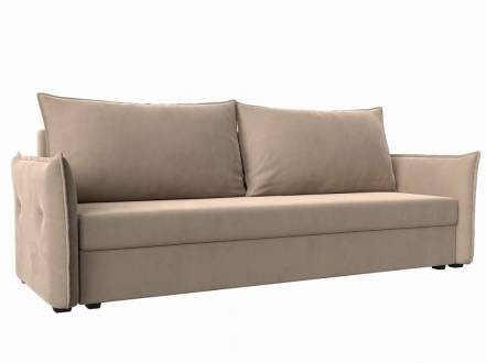 Прямой диван Лига-004 Велюр Бежевый фото