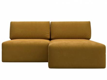 Диван угловой модульный Лига-060 НПБ угол универсальный Велюр BRUT 10 желтый фото