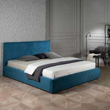 Кровать Селеста велюр синий 1800x2000, ортопедическое основание, изголовье мягкое photo Кровать Селеста велюр синий 1800x2000, ортопедическое основание, изголовье мягкое фото