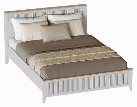 Кровать Валенсия без обивки персидский жемчуг/дуб натуральный светлый без подъёмного механизма 1800x2000, изголовье жесткое фото