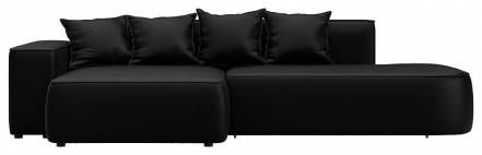 Диван угловой Лига-065 угол левый Экокожа GRIFON 18 черный фото