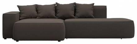 Диван угловой Лига-065 угол левый Рогожка Амур 05 коричневый фото