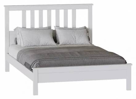 Кровать Эдит без обивки белый фактурный без подъёмного механизма 1600x2000, изголовье жесткое фото