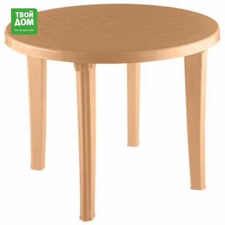 Стол Элластик пласт Элластик круглый бежевый 95х95х74 см фото