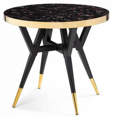 Стол деревянный Selina 80х72 black / gold photo Стол деревянный Selina 80х72 black / gold фото