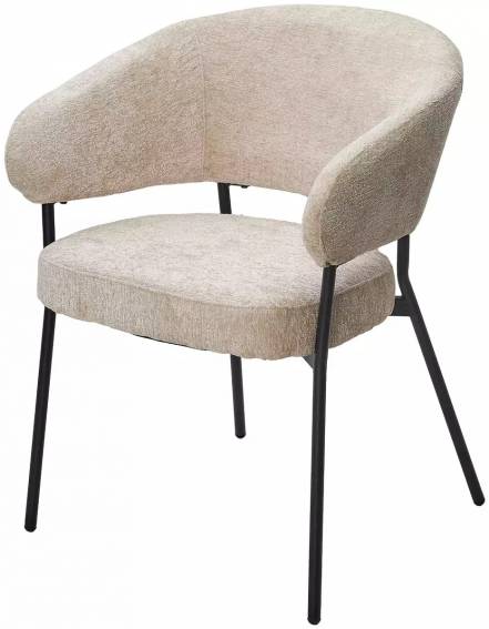 Стул SAGE 3018-10 бежевый, шенилл / черный каркас фото