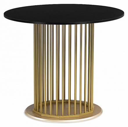 Стол деревянный Берту 90х90х75 черный / золото фото