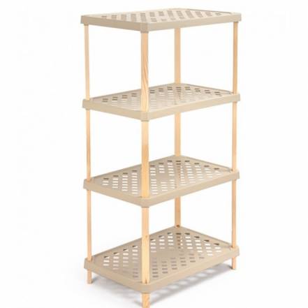 Этажерка для хранения Fixwood Fix-2001-4 бежевая 60х36х112 см фото