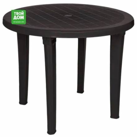 Стол Элластик пласт Элластик круглый антрацитовый 95х95х74 см фото