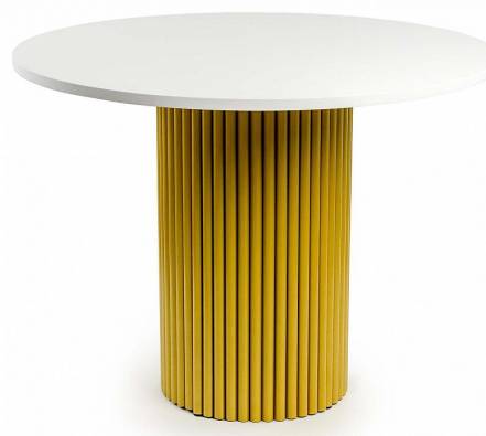 Стол деревянный Барел 110 белый / золото photo Стол деревянный Барел 110 белый / золото фото