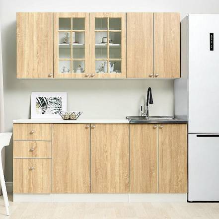 Кухня Техно-1 1,8м (490) (Дуб сонома, Белый (Сонома)) фото