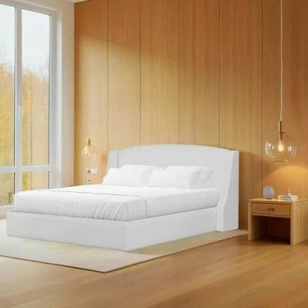 Кровать Лотос экокожа белый с подъемным механизмом 1600x2000, ортопедическое основание, изголовье мягкое photo Кровать Лотос экокожа белый с подъемным механизмом 1600x2000, ортопедическое основание, изголовье мягкое фото