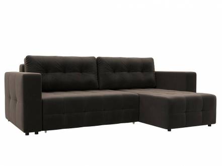 Диван угловой Лига-075 угол универсальный Велюр SEVEN 727 коричневый фото