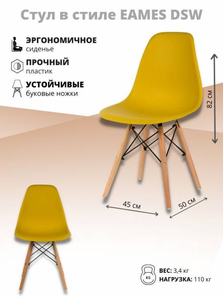 Стул Кухни Стулбержи Eames Dsw 1 фото