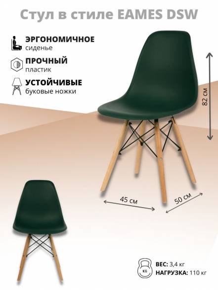 Стул Кухни Стулбержи Eames Dsw 1 фото