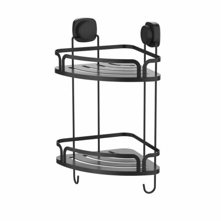 Полка настенная Zalger угловая 2 уровня чёрная фото