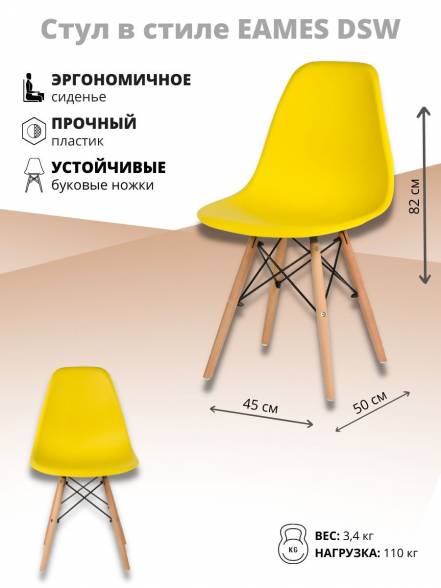 Стул Кухни Стулбержи Eames Dsw 1 фото