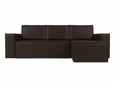 Угловой диван Куба   Экокожа Коричневый правый угол фото