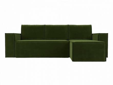 Угловой диван Куба Микровельвет Зеленый правый угол фото