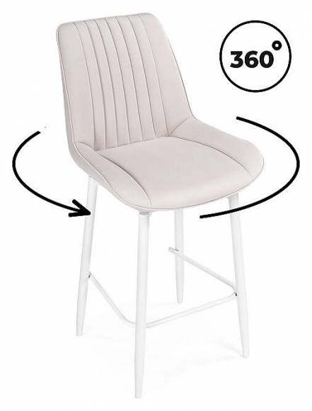 Барный стул Седа К крутящийся молочный / белый фото