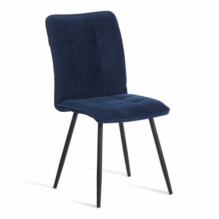Стул TC Bari велюровый синий 46х55х89 см фото