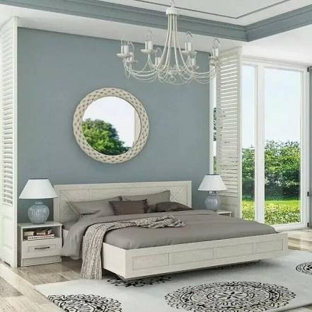 Кровать Лозанна без обивки дуб белый без подъёмного механизма 1600x2000, без ортопедического основания, изголовье жесткое фото