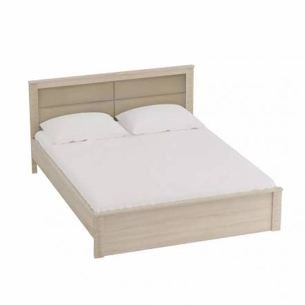 Кровать Элана экокожа дуб сонома без подъёмного механизма 1200x2000, без ортопедического основания, изголовье мягкое фото