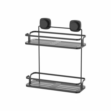 Полка настенная Zalger прямая 2 уровня чёрная photo Полка настенная Zalger прямая 2 уровня чёрная фото