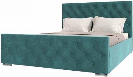 Кровать ИНТЕРО велюр бирюзовый 1800x2000, изголовье мягкое photo Кровать ИНТЕРО велюр бирюзовый 1800x2000, изголовье мягкое фото