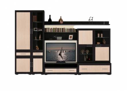 Стенка Розалия 4 Шxгxв 2900 400 2180 Мегамебель фото