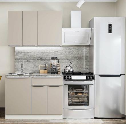 Кухня Фьюжн 05 Cream Silk 2140 1100 600 фото