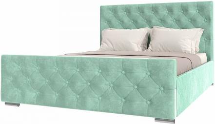 Кровать ИНТЕРО велюр мята 1800x2000, изголовье мягкое photo Кровать ИНТЕРО велюр мята 1800x2000, изголовье мягкое фото
