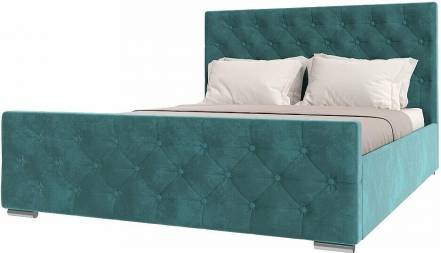 Кровать ИНТЕРО 1600х2000 Велюр Бирюзовый фото