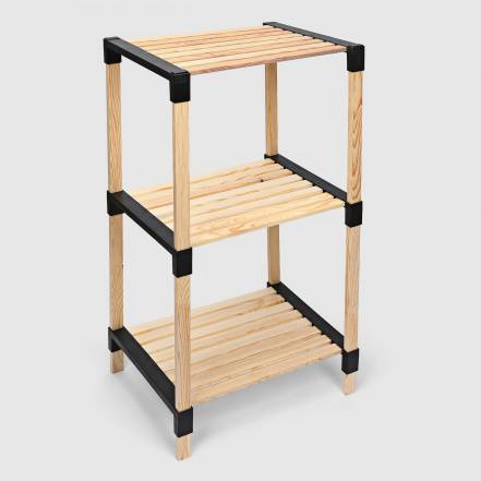 Стеллаж для хранения Fixwood Fix-2013-3 чёрный 41х34х81 см фото