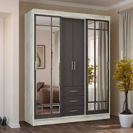 Шкаф-купе 1700x574x2200 Маэстро Графит зеркало, ЛДСП фото